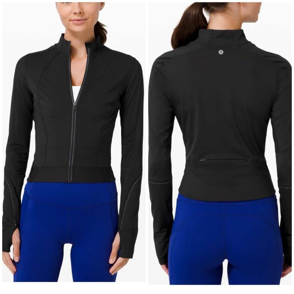 Lululemon Final Mile Jacket Black Reflective Running 8